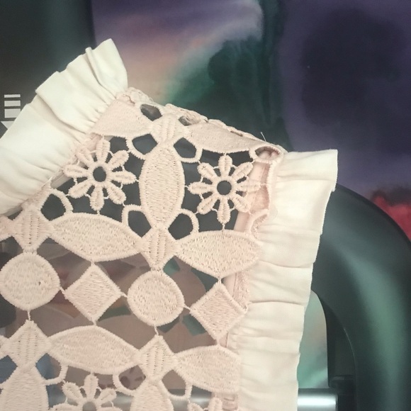 Sandro Paris dress lace cut out pastel peach needs new zipper MSRP $495 … - Picture 14 of 17